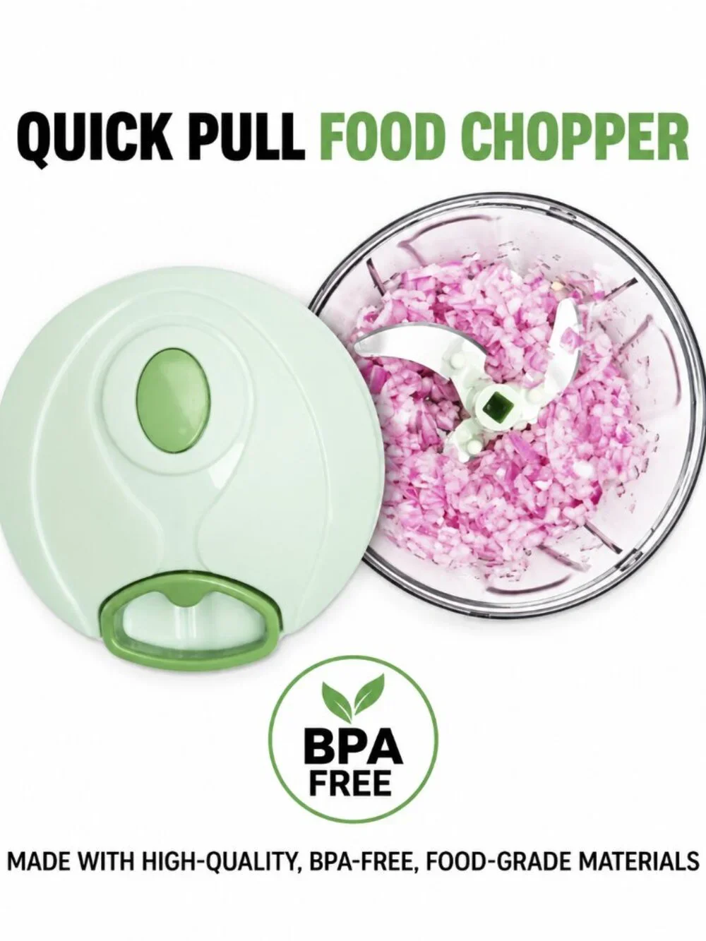 EPARÉ VEGETABLE CHOPPER MANUAL FOOD PROCESSOR | BPA-FREE | MINI | NEW